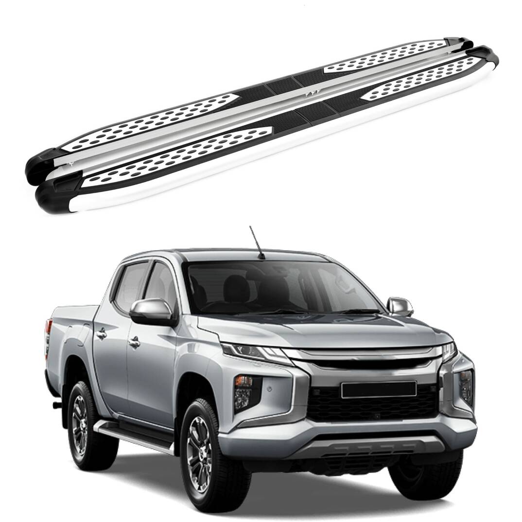 TURTLE Fits Mitsubishi L200 (Mk5) 2015-2025 Side Step Plus Silver - 1