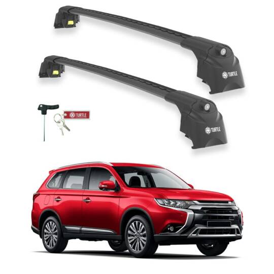 TURTLE Fits Mitsubishi Outlander (Mk3) 2013-2021 Roof Rack Air2 Black