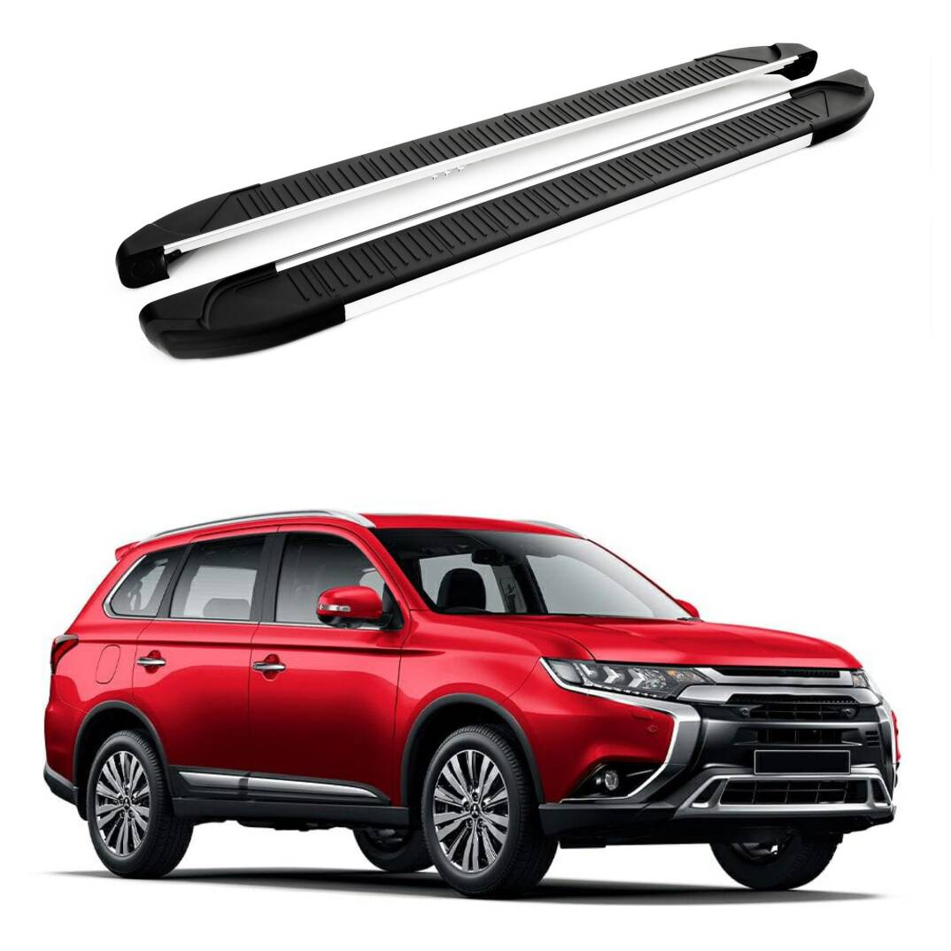 TURTLE Fits Mitsubishi Outlander (Mk3) 2013-2021 Side Step Another Silver - 1