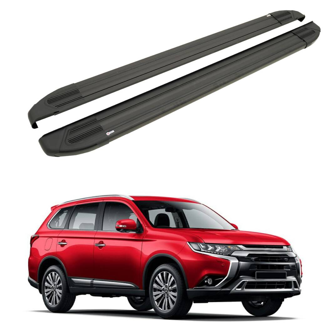 TURTLE Fits Mitsubishi Outlander (Mk3) 2013-2021 Side Step Brillant Black - 1