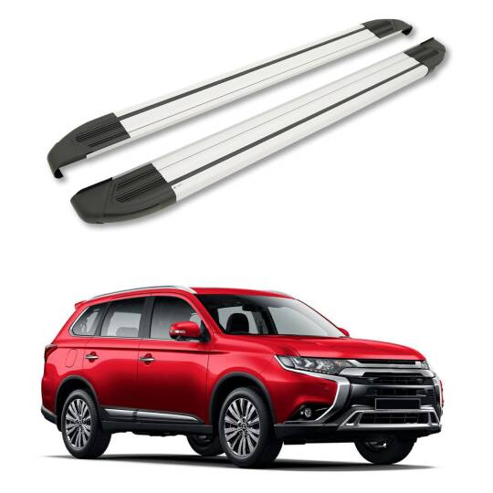 TURTLE Fits Mitsubishi Outlander (Mk3) 2013-2021 Side Step Brillant Silver