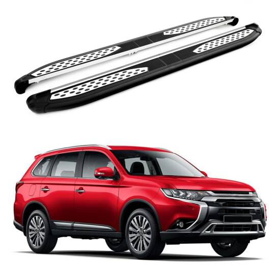 TURTLE Fits Mitsubishi Outlander (Mk3) 2013-2021 Side Step Plus Black