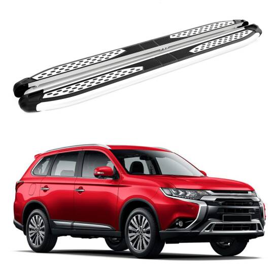 TURTLE Fits Mitsubishi Outlander (Mk3) 2013-2021 Side Step Plus Silver