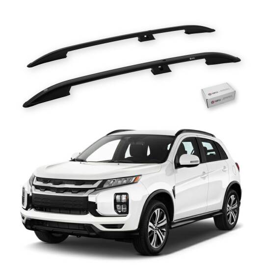 TURTLE Fits Mitsubishi Outlander Sport (Mk3) 2010-2022 Roof Rail Crown Black