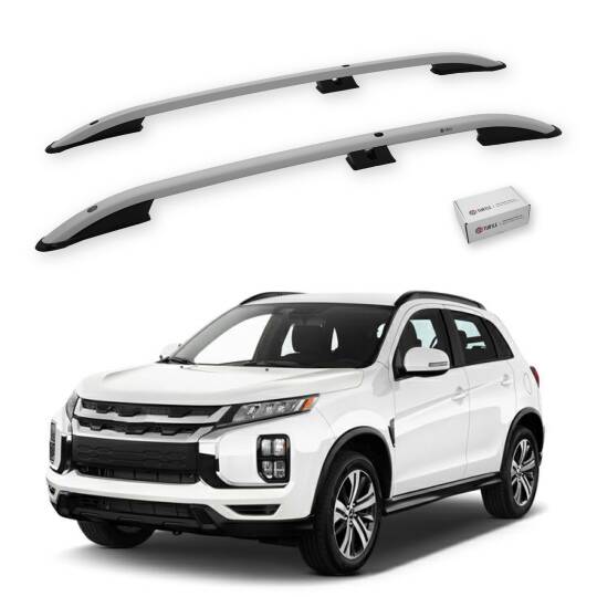 TURTLE Fits Mitsubishi Outlander Sport (Mk3) 2010-2022 Roof Rail Crown Silver
