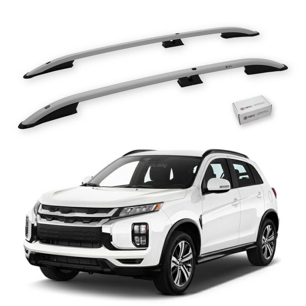 TURTLE Fits Mitsubishi Outlander Sport (Mk3) 2010-2022 Roof Rail Crown Silver - 1