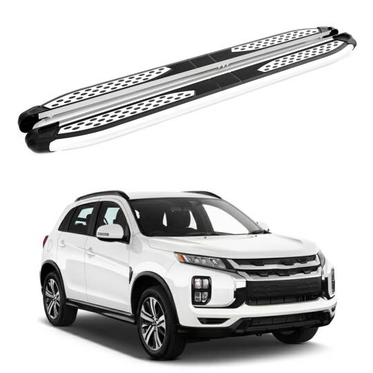 TURTLE Fits Mitsubishi Outlander Sport (Mk3) 2010-2022 Side Step Plus Silver