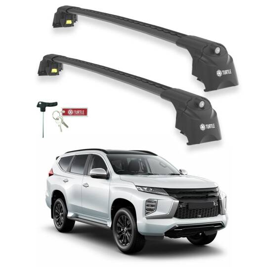 TURTLE Fits Mitsubishi Pajero Sport (Mk3) 2016-2025 Roof Rack Air2 Black