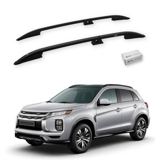TURTLE Fits Mitsubishi Rvr (Mk3) 2010-2022 Roof Rail Crown Black