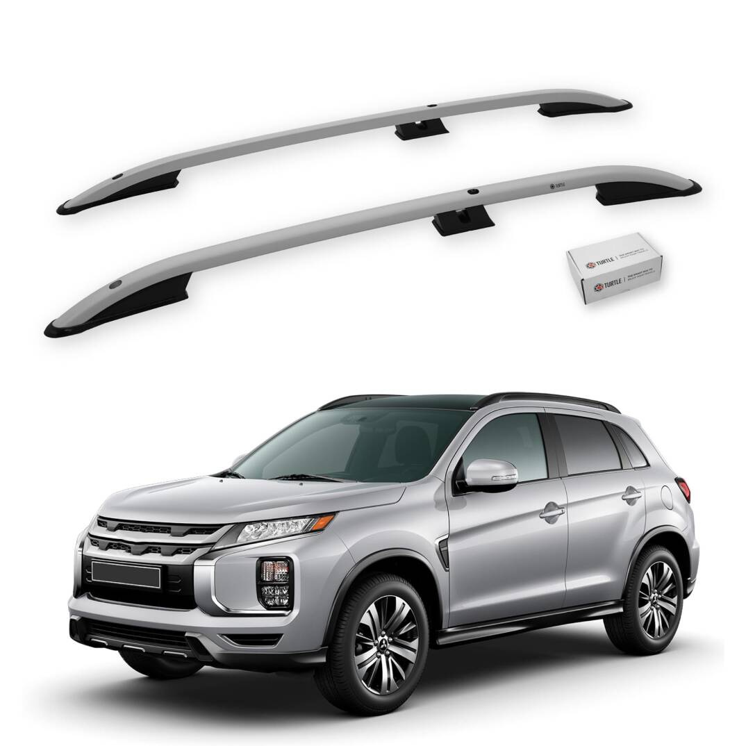 TURTLE Fits Mitsubishi Rvr (Mk3) 2010-2022 Roof Rail Crown Silver - 1