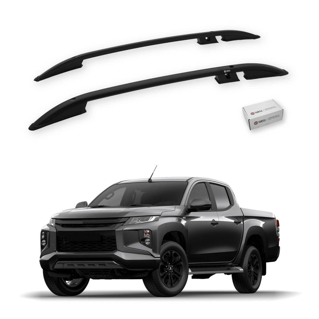 TURTLE Fits Mitsubishi Triton (Mk5) 2015-2025 Roof Rail Crown Black - 1