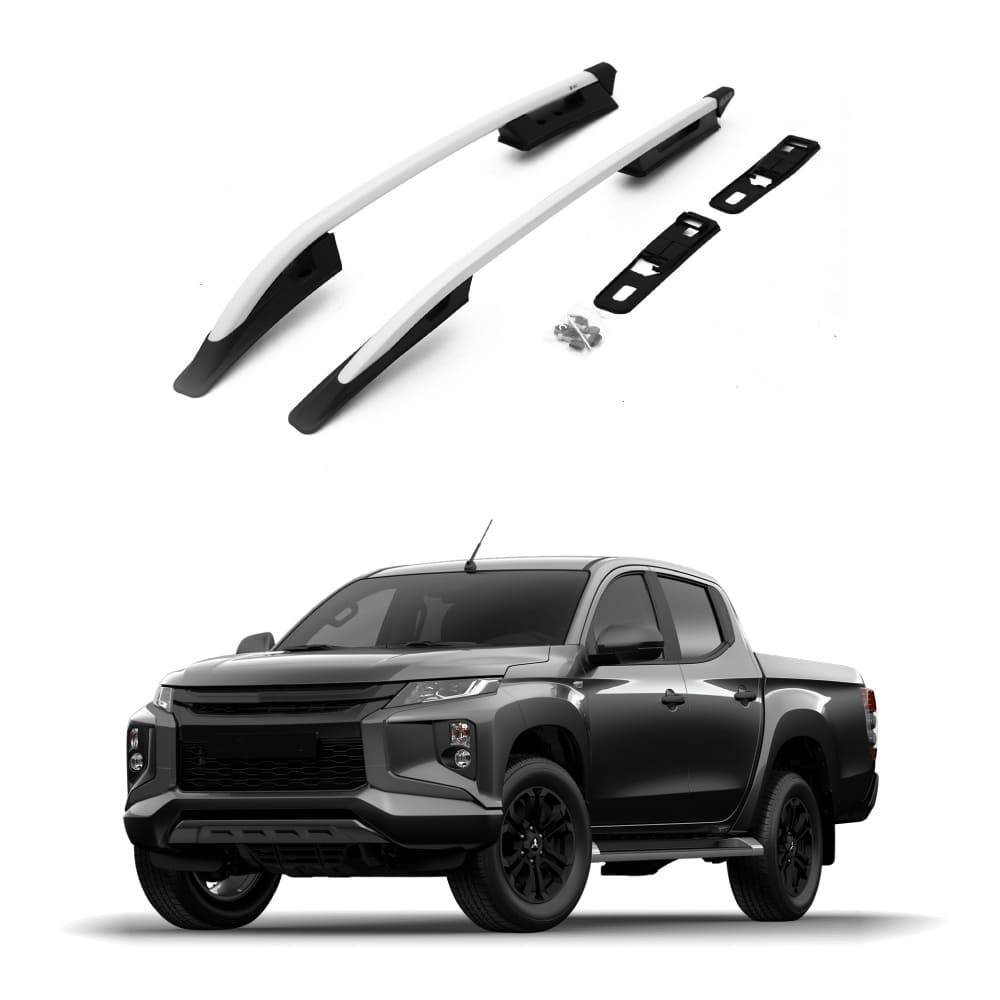 TURTLE Fits Mitsubishi Triton (Mk5) 2015-2025 Roof Rail Falcon Silver - 1
