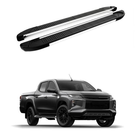 TURTLE Fits Mitsubishi Triton (Mk5) 2015-2025 Side Step Another Silver
