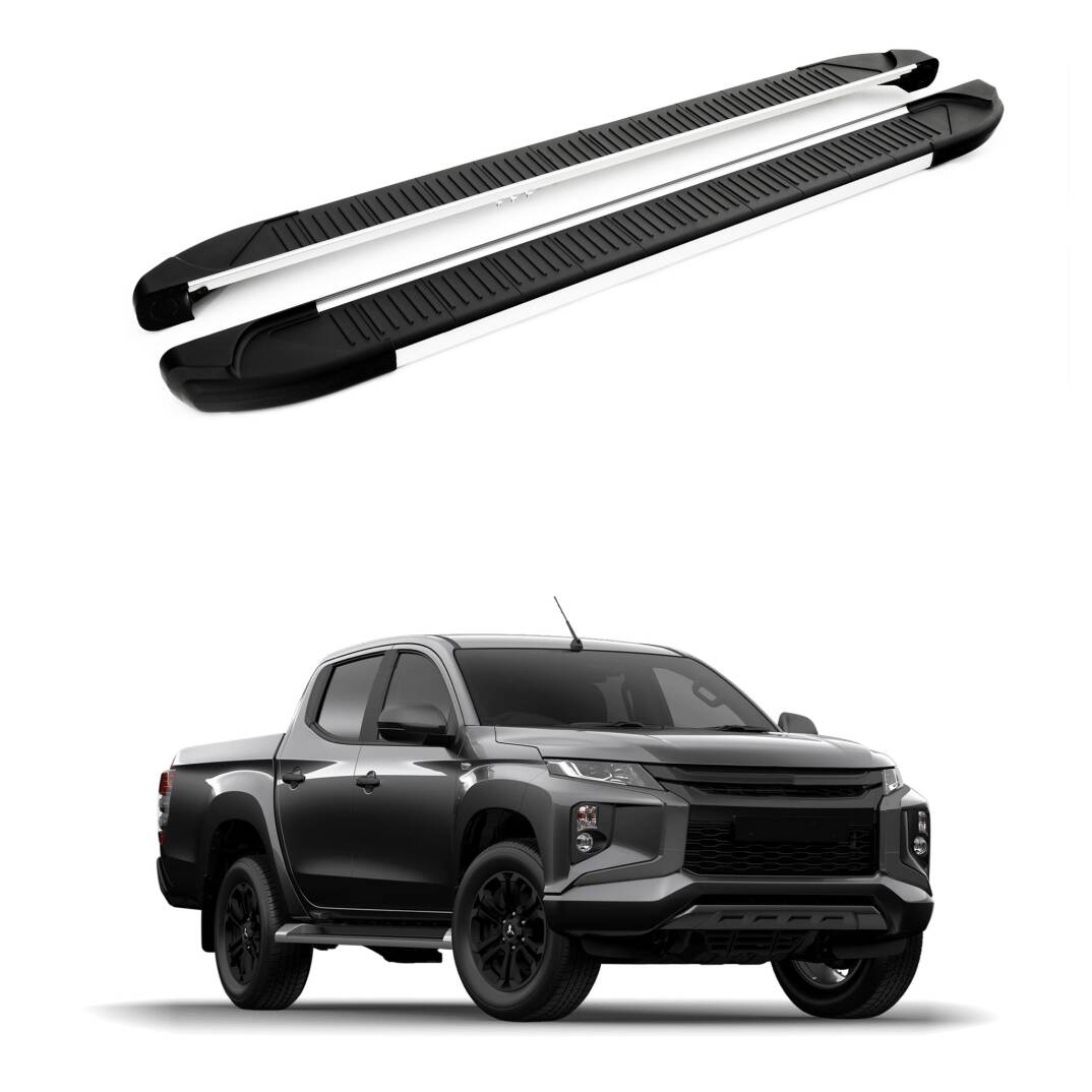 TURTLE Fits Mitsubishi Triton (Mk5) 2015-2025 Side Step Another Silver - 1