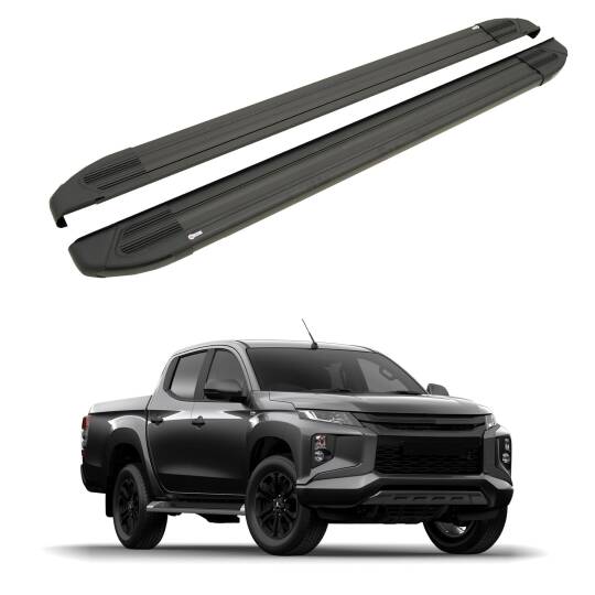 TURTLE Fits Mitsubishi Triton (Mk5) 2015-2025 Side Step Brillant Black