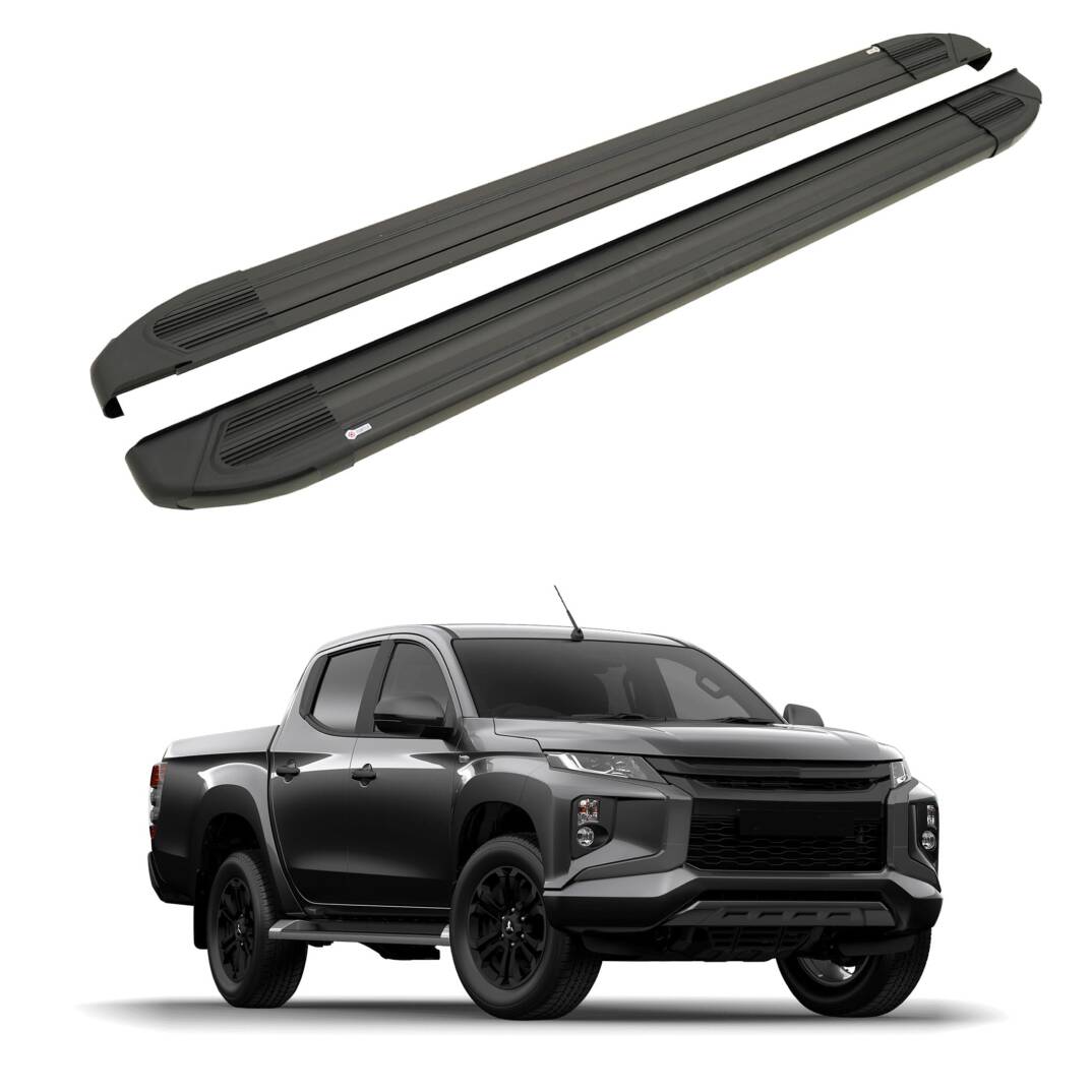 TURTLE Fits Mitsubishi Triton (Mk5) 2015-2025 Side Step Brillant Black - 1
