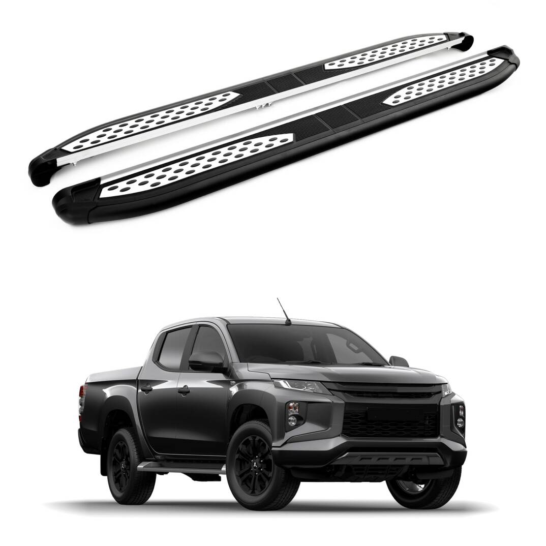TURTLE Fits Mitsubishi Triton (Mk5) 2015-2025 Side Step Plus Black - 1