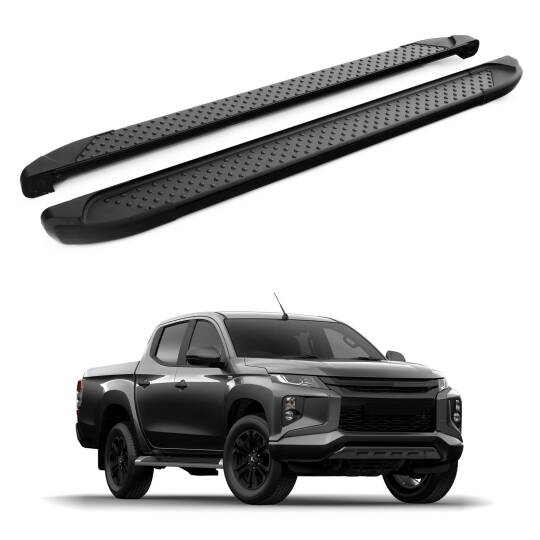 TURTLE Fits Mitsubishi Triton (Mk5) 2015-2025 Side Step Sapphire V1 Black