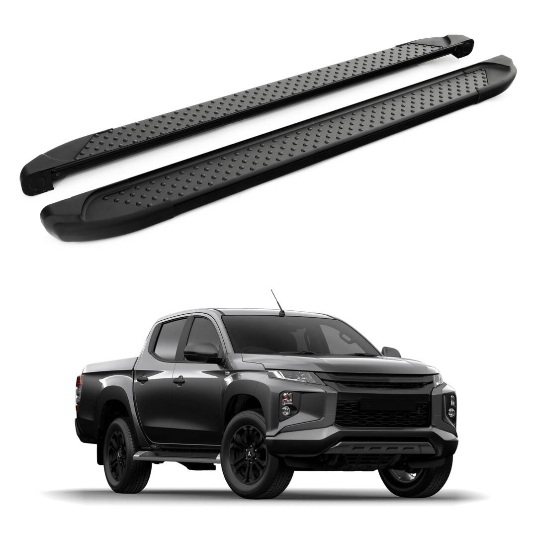 TURTLE Fits Mitsubishi Triton (Mk5) 2015-2025 Side Step Sapphire V1 Black - 1