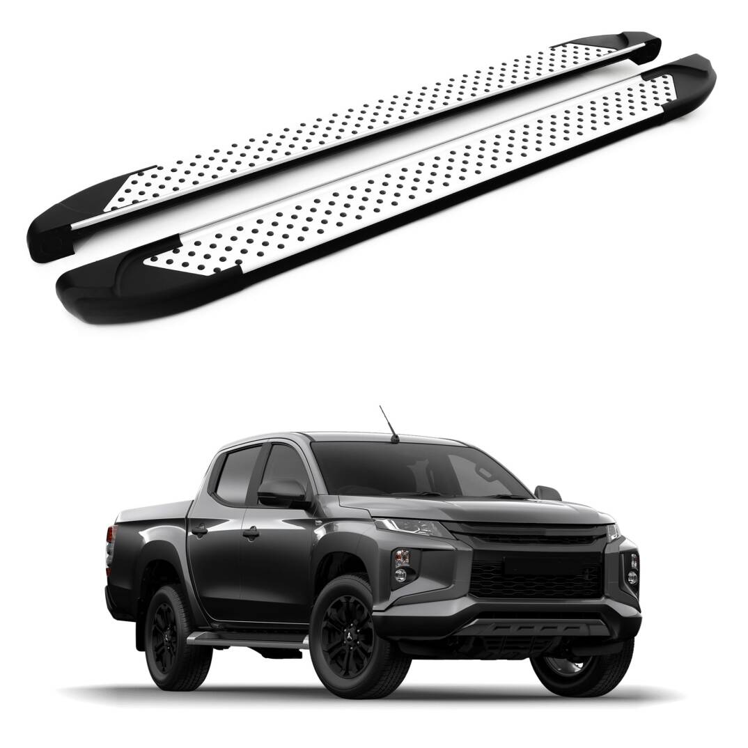 TURTLE Fits Mitsubishi Triton (Mk5) 2015-2025 Side Step Sapphire V1 Silver - 1