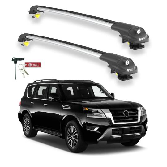 TURTLE Fits Nissan Armada (Y62) 2017-2025 Roof Rack Air1 Silver