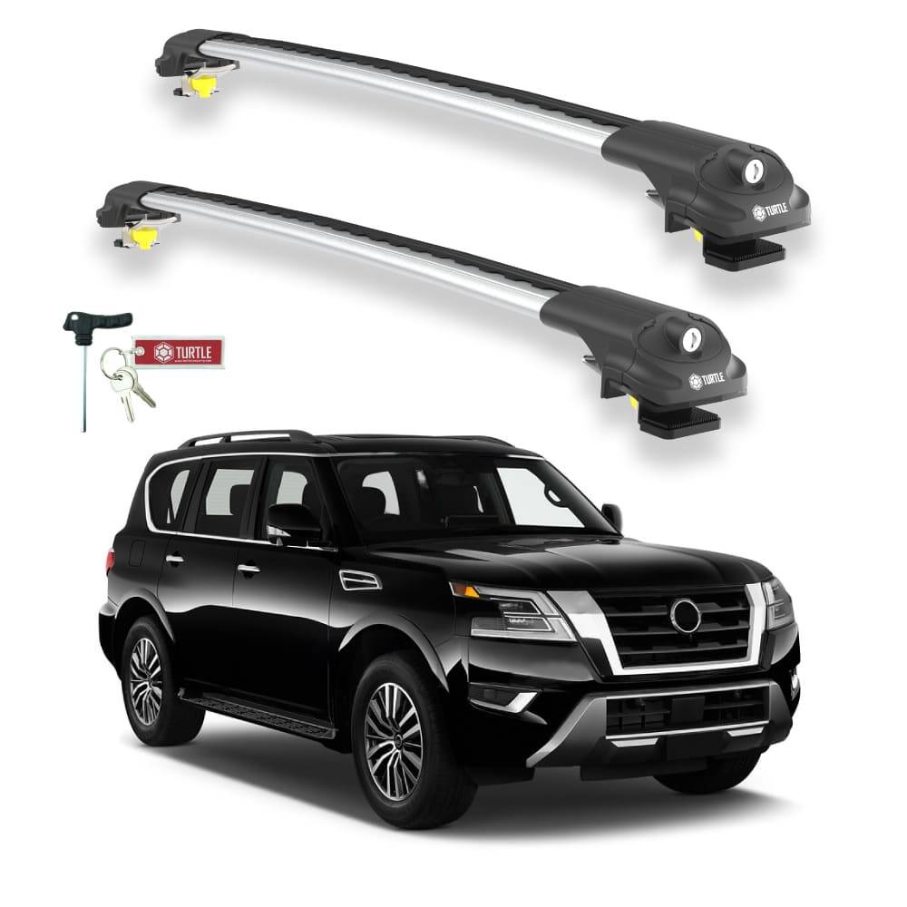 TURTLE Fits Nissan Armada (Y62) 2017-2025 Roof Rack Air1 Silver - 1