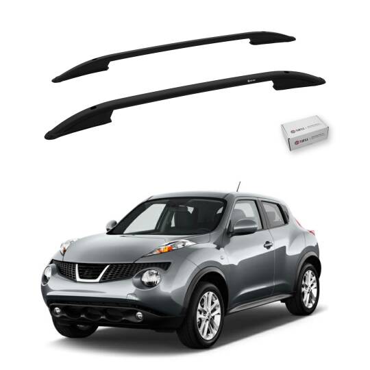 TURTLE Fits Nissan Juke (F15) 2011-2019 Roof Rail Crown Black