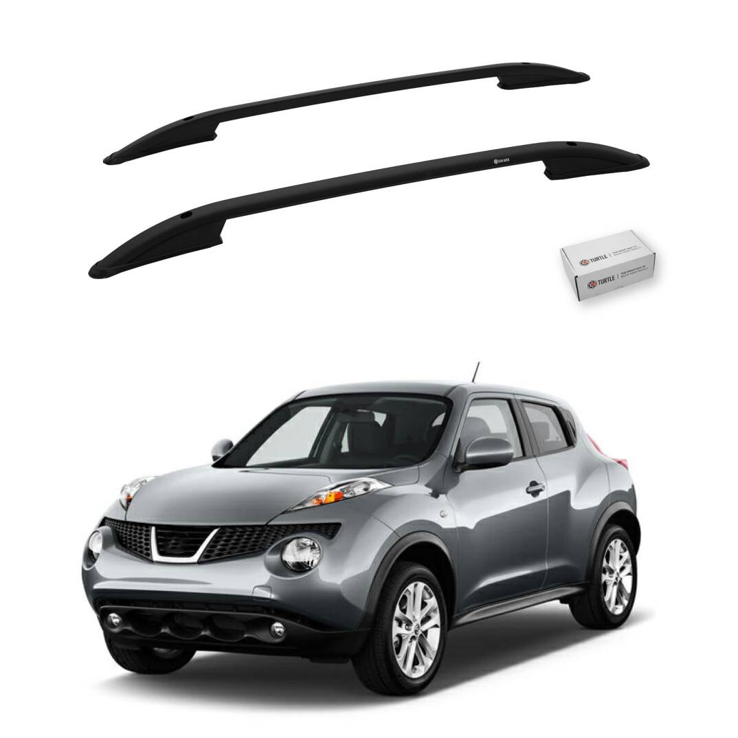 TURTLE Fits Nissan Juke (F15) 2011-2019 Roof Rail Crown Black - 1