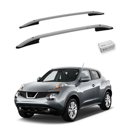TURTLE Fits Nissan Juke (F15) 2011-2019 Roof Rail Crown Silver