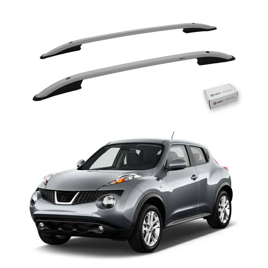 TURTLE Fits Nissan Juke (F15) 2011-2019 Roof Rail Crown Silver - 1