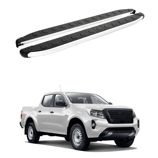 TURTLE Fits Nissan Navara (D23) 2015-2025 Side Step Alyans Silver