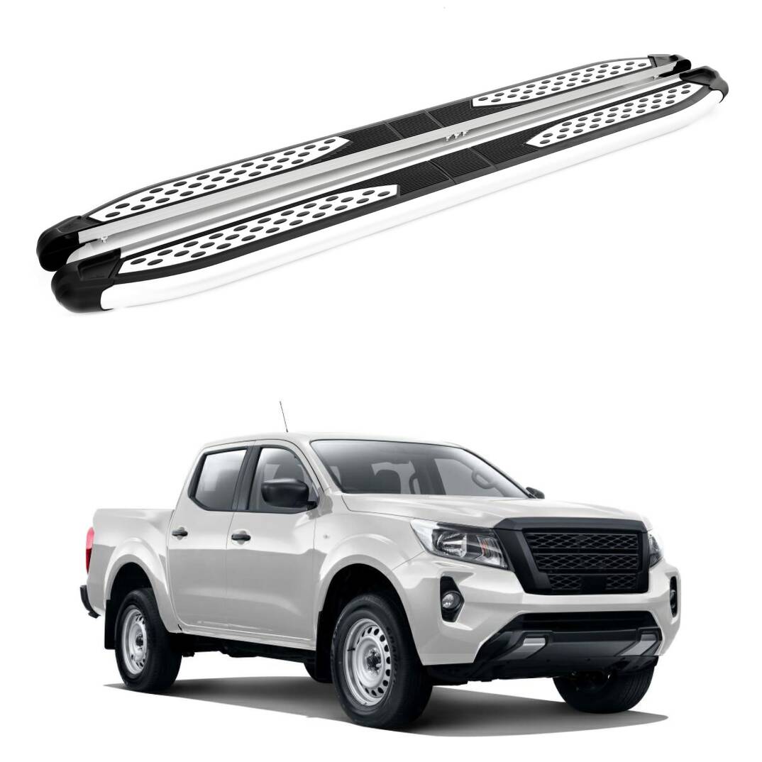 TURTLE Fits Nissan Navara (D23) 2015-2025 Side Step Plus Silver - 1