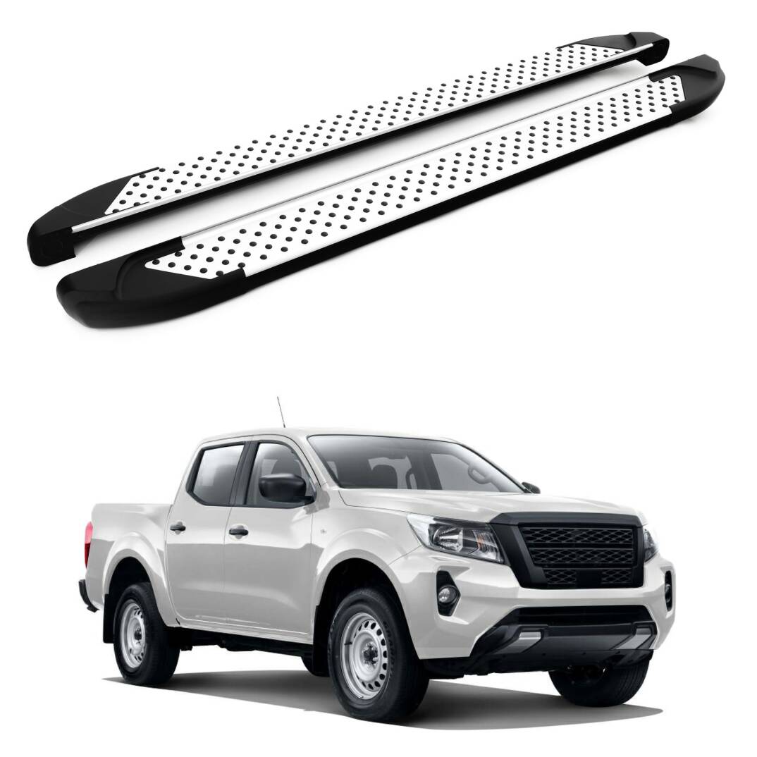 TURTLE Fits Nissan Navara (D23) 2015-2025 Side Step Sapphire V1 Silver - 1
