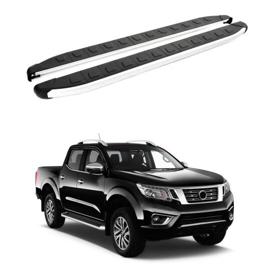 TURTLE Fits Nissan Np300 (D23) 2015-2025 Side Step Alyans Silver
