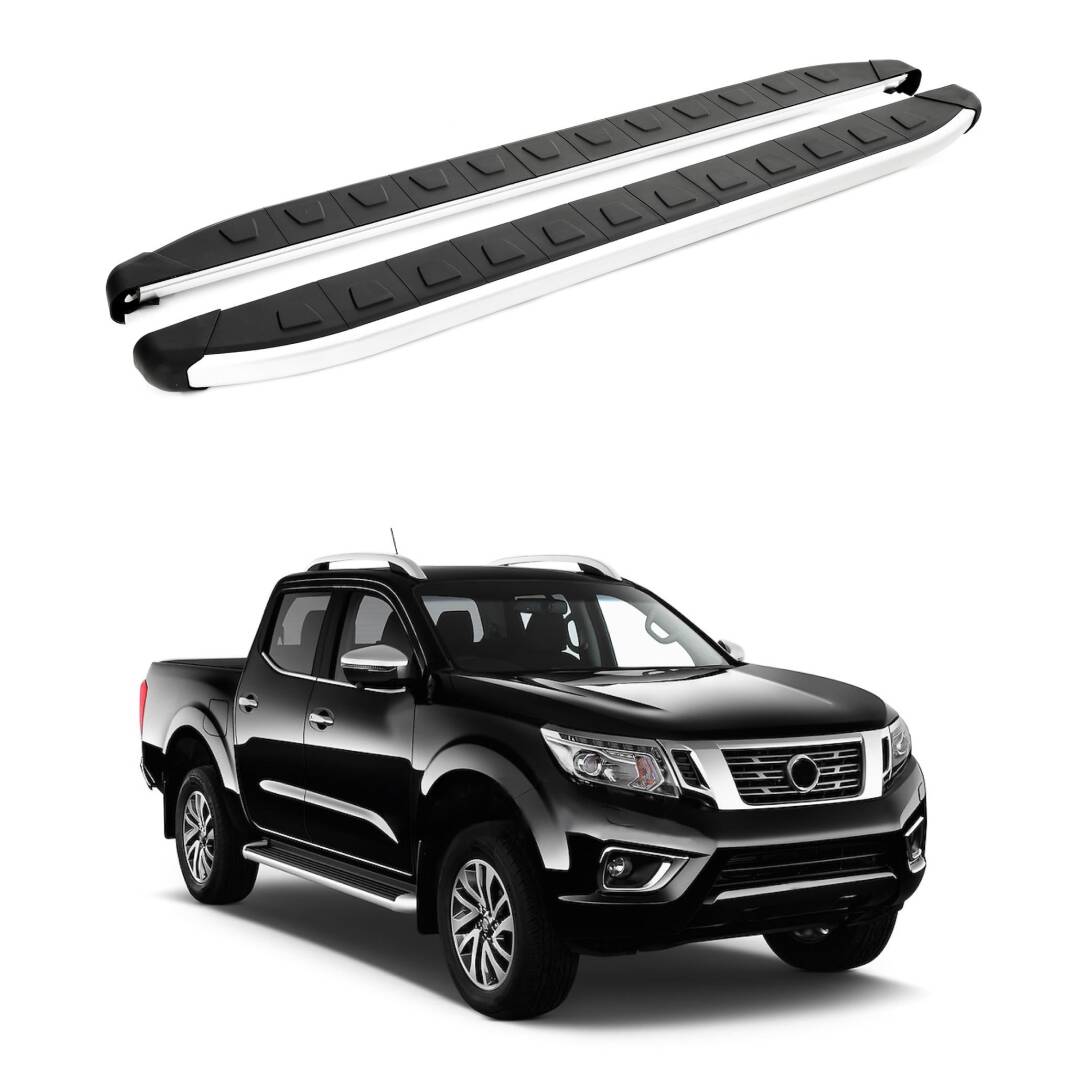 TURTLE Fits Nissan Np300 (D23) 2015-2025 Side Step Alyans Silver - 1