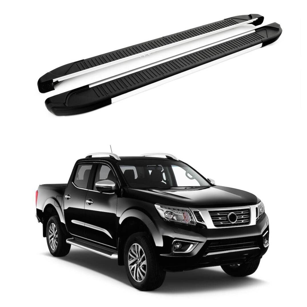 TURTLE Fits Nissan Np300 (D23) 2015-2025 Side Step Another Silver - 1