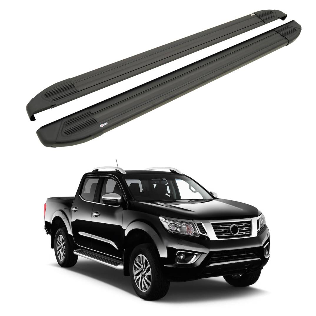 TURTLE Fits Nissan Np300 (D23) 2015-2025 Side Step Brillant Black - 1