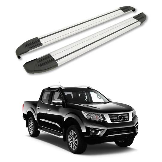 TURTLE Fits Nissan Np300 (D23) 2015-2025 Side Step Brillant Silver