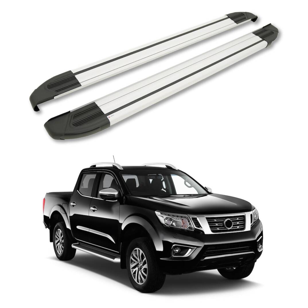 TURTLE Fits Nissan Np300 (D23) 2015-2025 Side Step Brillant Silver - 1