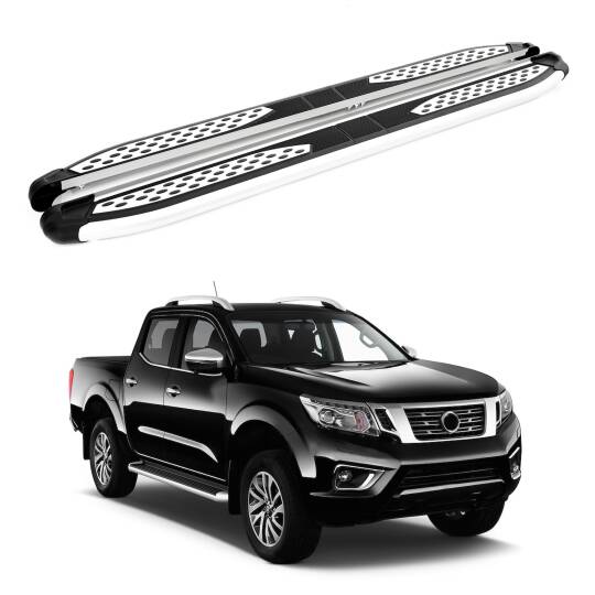 TURTLE Fits Nissan Np300 (D23) 2015-2025 Side Step Plus Silver