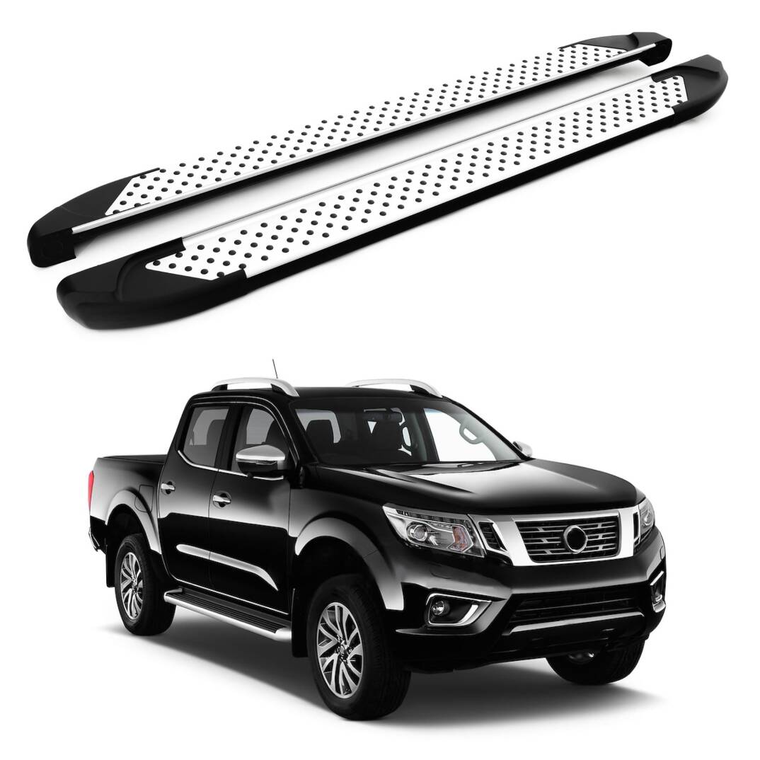TURTLE Fits Nissan Np300 (D23) 2015-2025 Side Step Sapphire V1 Silver - 1
