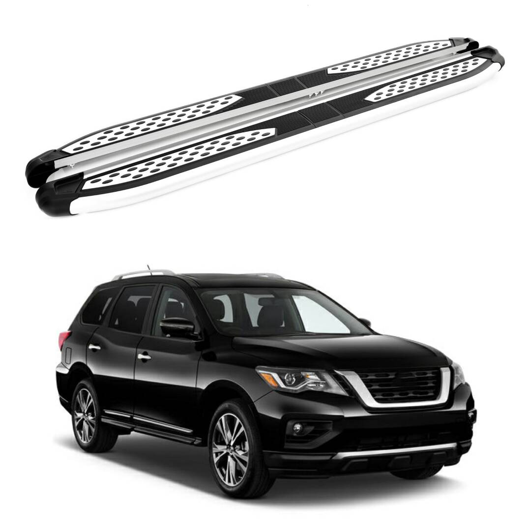 TURTLE Fits Nissan Pathfinder (R52) 2013-2020 Side Step Plus Silver - 1
