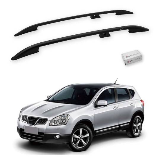TURTLE Fits Nissan Qashqai (J10) 2007-2013 Roof Rail Crown Black