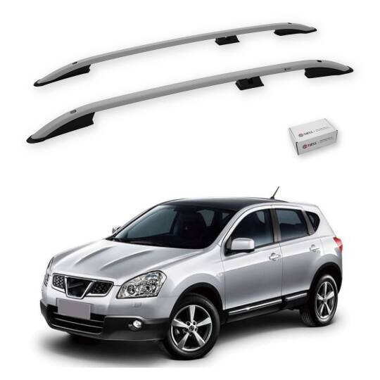 TURTLE Fits Nissan Qashqai (J10) 2007-2013 Roof Rail Crown Silver