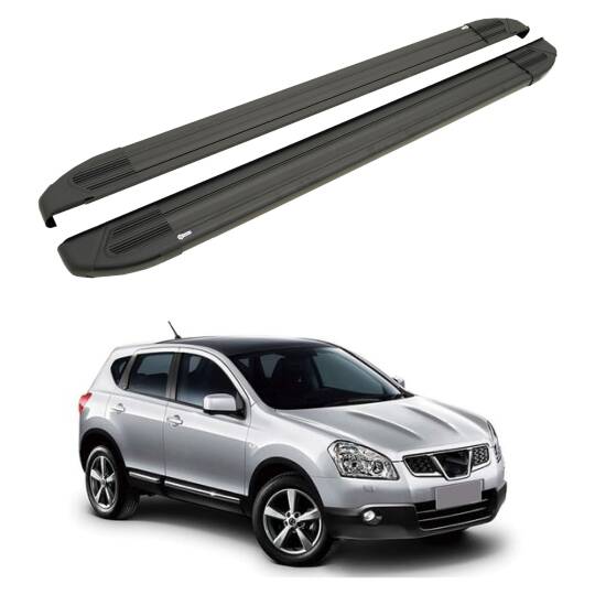 TURTLE Fits Nissan Qashqai (J10) 2007-2013 Side Step Brillant Black