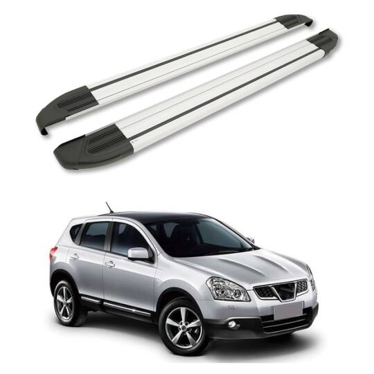 TURTLE Fits Nissan Qashqai (J10) 2007-2013 Side Step Brillant Silver
