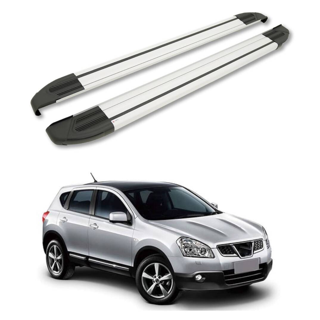 TURTLE Fits Nissan Qashqai (J10) 2007-2013 Side Step Brillant Silver - 1