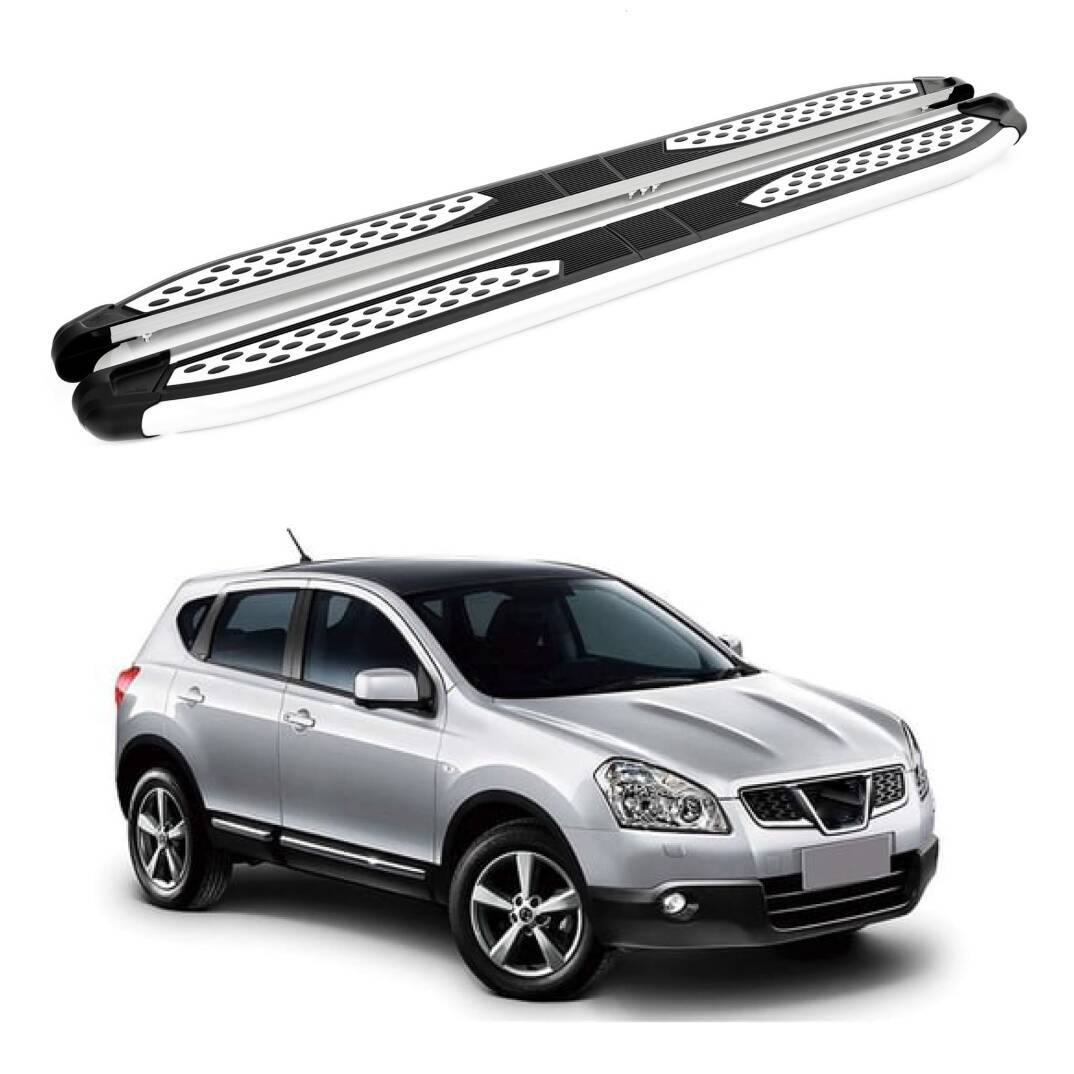 TURTLE Fits Nissan Qashqai (J10) 2007-2013 Side Step Plus Silver - 1