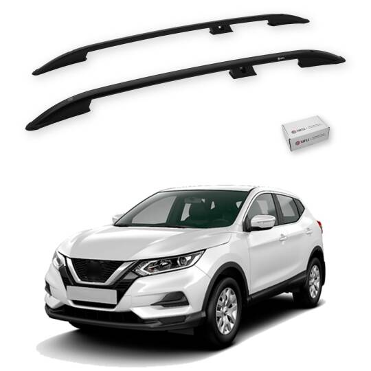TURTLE Fits Nissan Qashqai (J11) 2014-2020 Roof Rail Crown Black