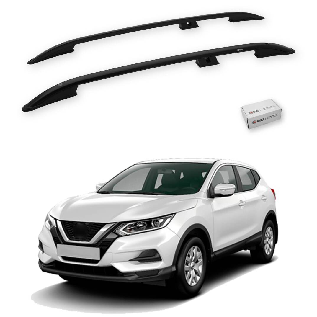 TURTLE Fits Nissan Qashqai (J11) 2014-2020 Roof Rail Crown Black - 1